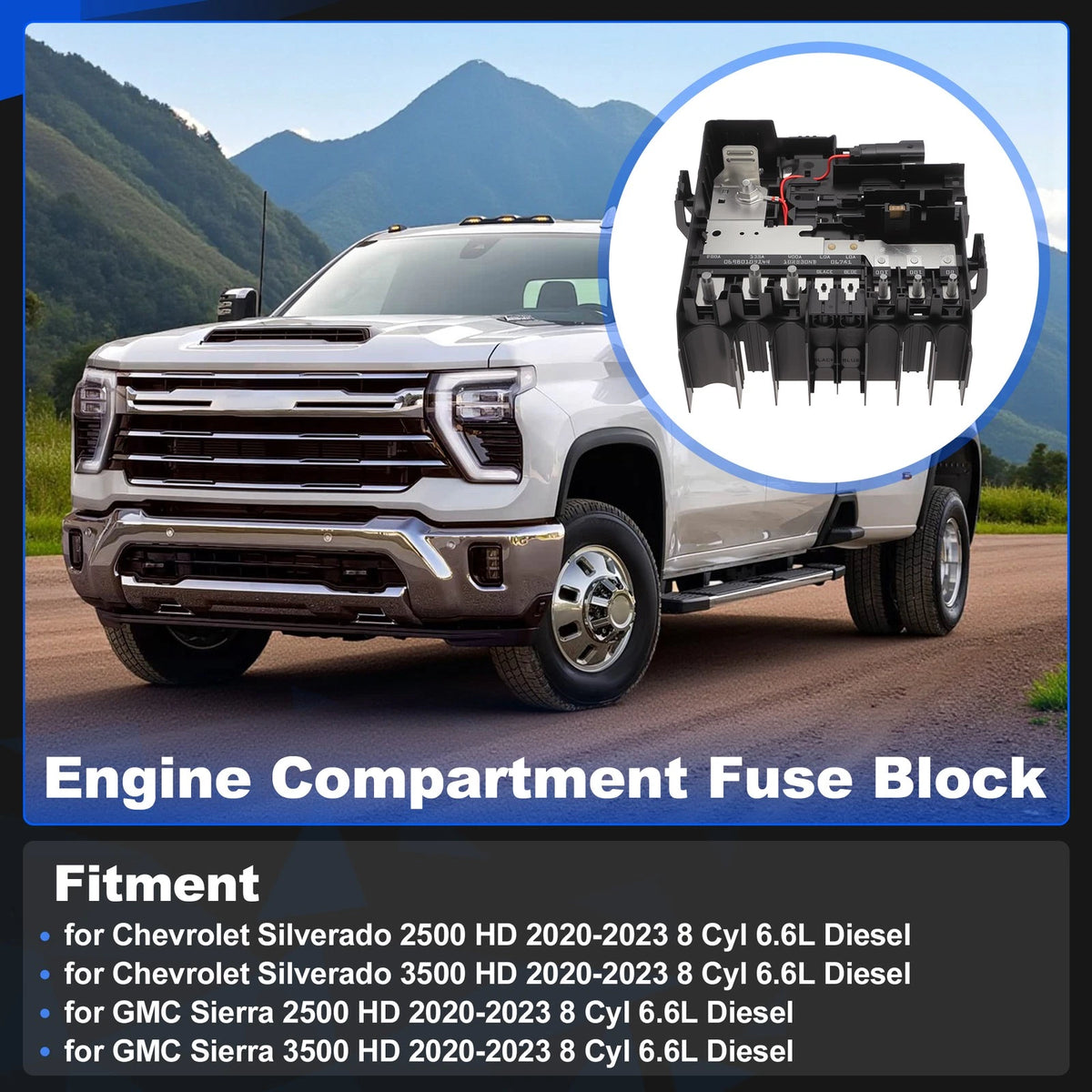 Battery Distribution Compartment Fuse Block for Chevy Silverado, GMC