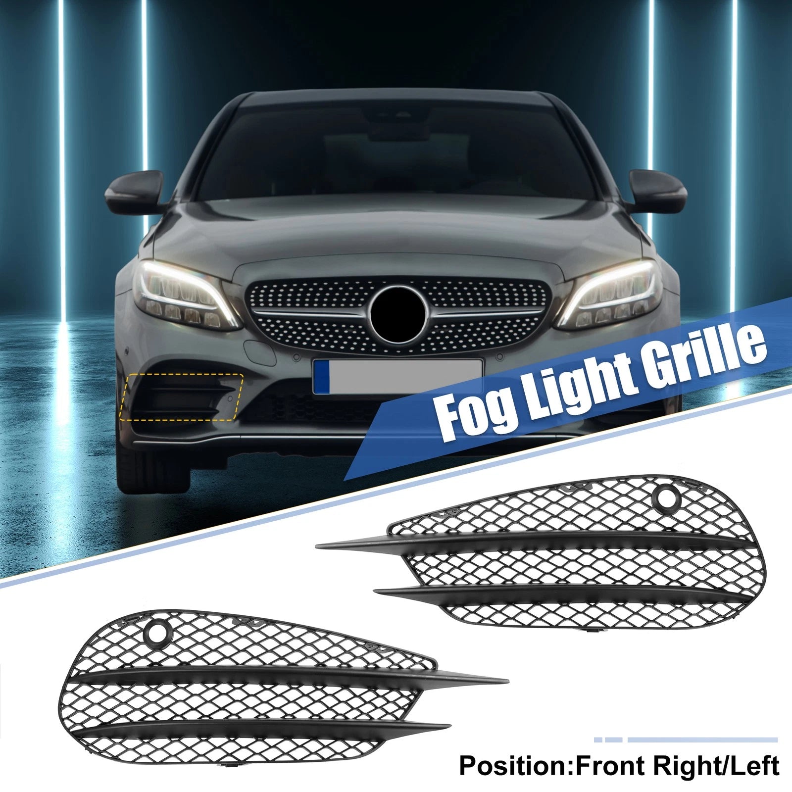 Fog Light Grille Cover Trim Front Left Right for Mercedes-Benz (2007–2019)