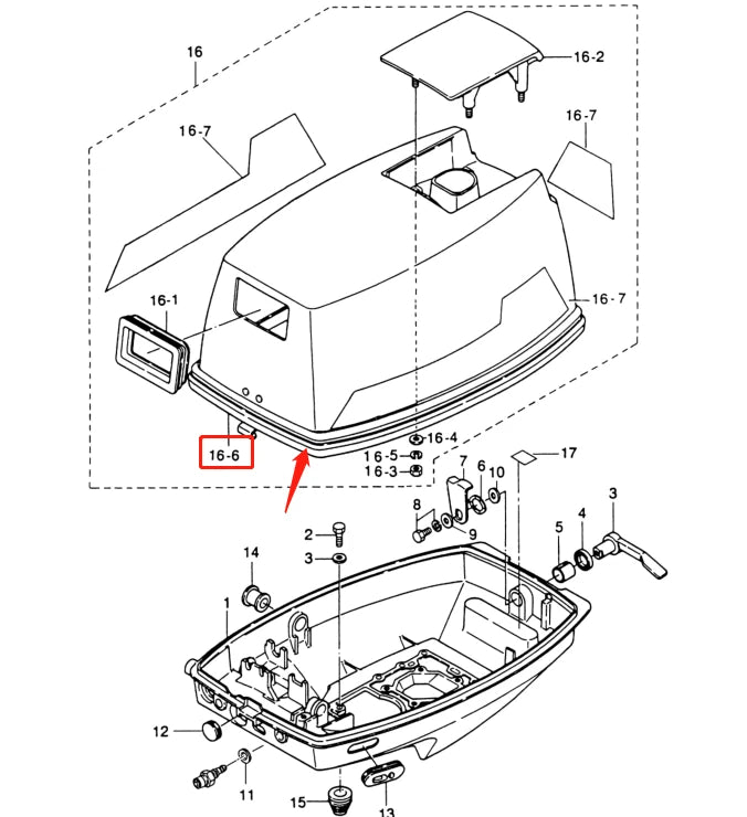 3F3-67501-0 Rubber Seal for Tohatsu 2T Outboard Motor (6-9.8HP)