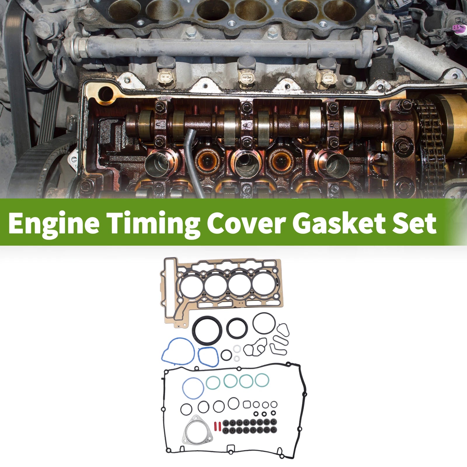 Engine Timing Cover Gasket Set for Mini Cooper 1.6L (2007–2015)