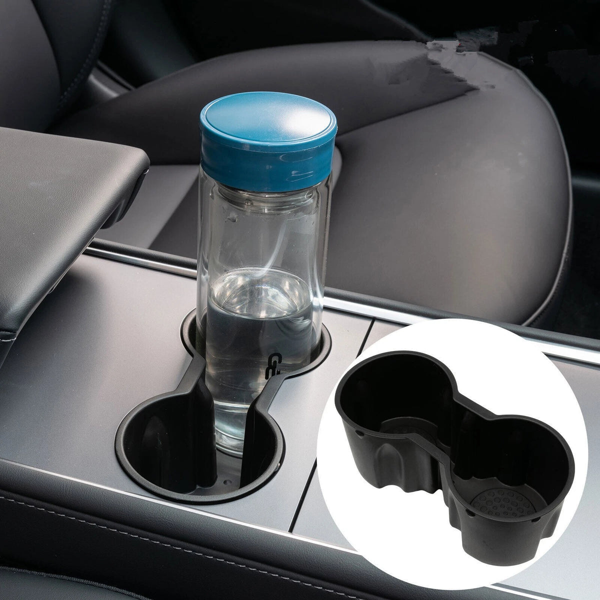 Double Hole Waterproof Console Cup Holder Insert for Tesla Model 3/Y (2017–2023)