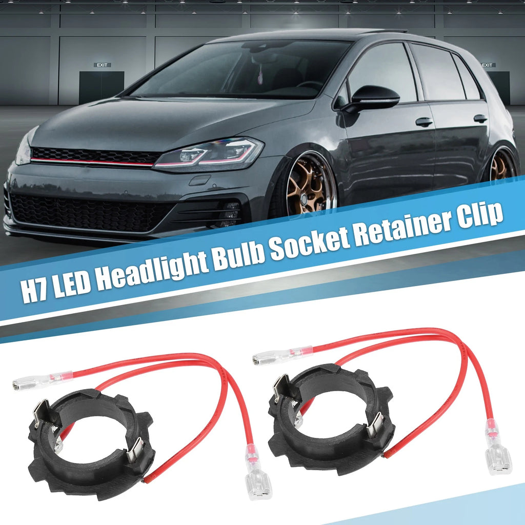 2pcs H7 LED Headlight Bulb Base Holder Adapters for Volkswagen GTI (2006–2019)