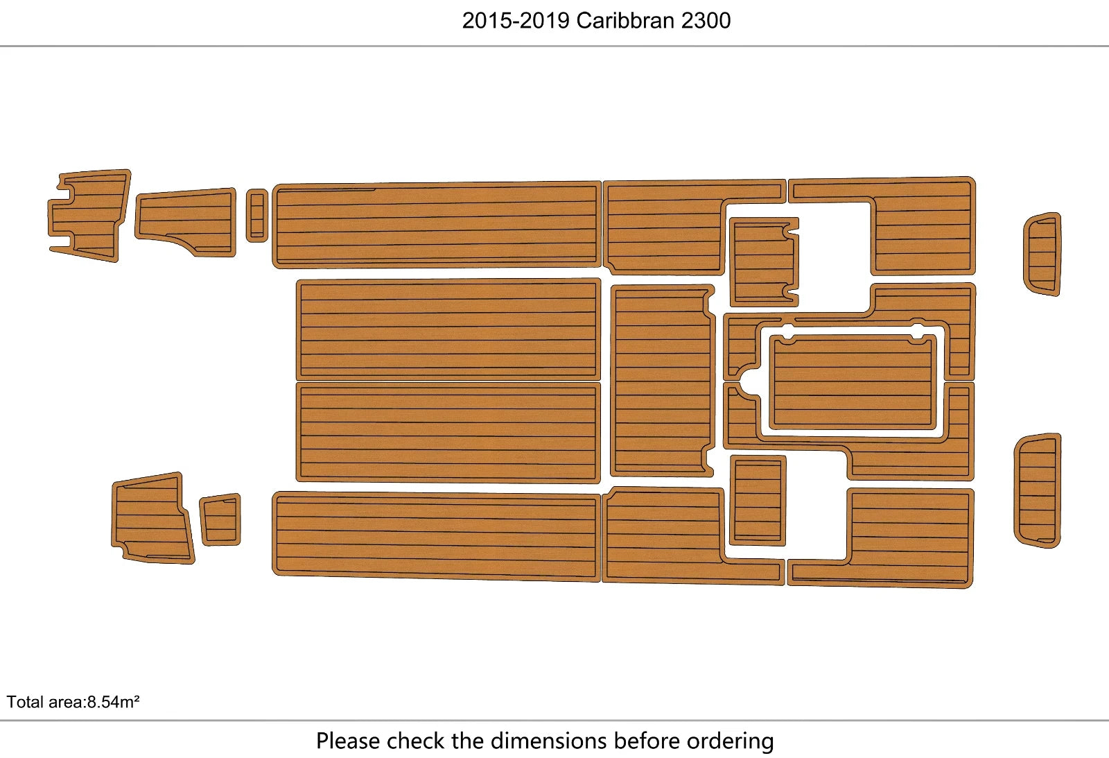EVA Foam Teak Deck Floor Mat for Caribbran 2300 (2016)