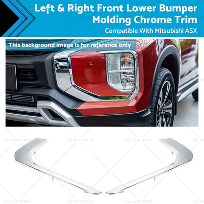 Set of 2 Chrome Lower Bumper Moldings for Mitsubishi ASX (2010–2020)