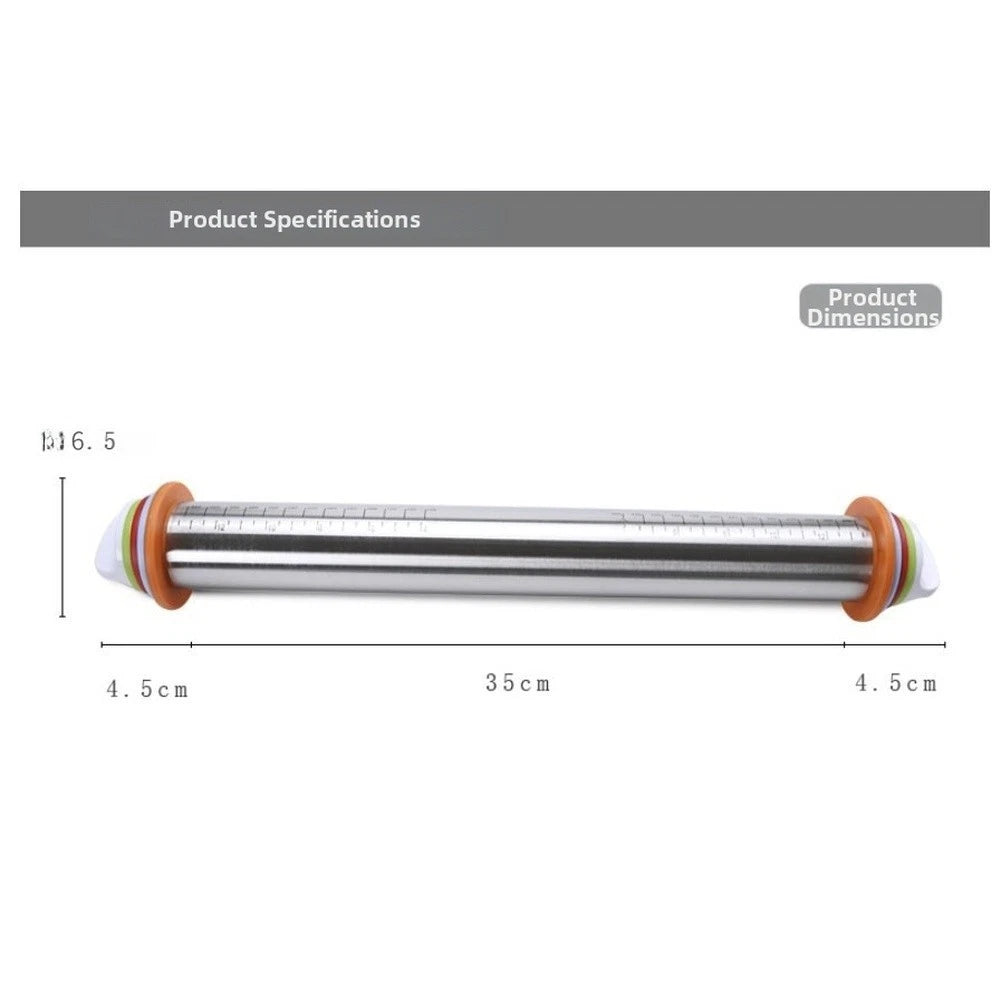 Adjustable 17 Inch Rolling Pin for Baking (2mm-10mm Thickness)