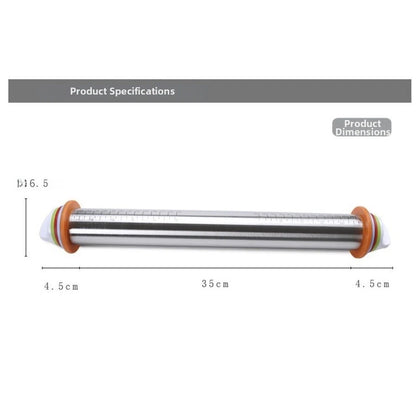 Adjustable 17 Inch Rolling Pin for Baking (2mm-10mm Thickness)