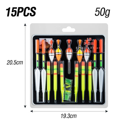 15 Piece Fishing Float Set for Fishing Gear