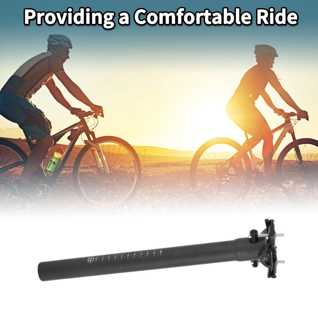 Bike Seat Post 30.8x350mm Lightweight Replacement for Matte Black Saddle