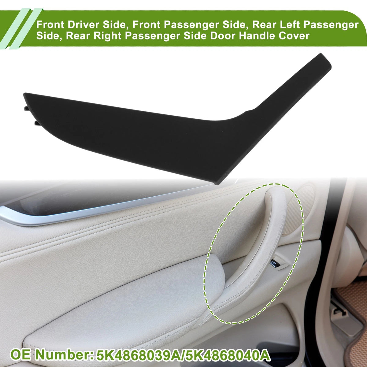 Door Handle Pull Trim Cover Replacement for Volkswagen Golf GTI MK6 (2009–2014)