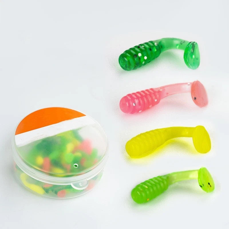 50X T-Tail Wobblers Soft Silicone Lures with Attractant for Anglers
