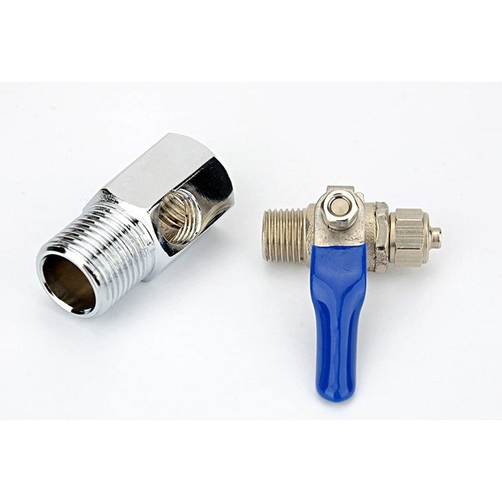 Split RO Inlet Tee Connector with 2-Point Ball Valve - Metal Construction
