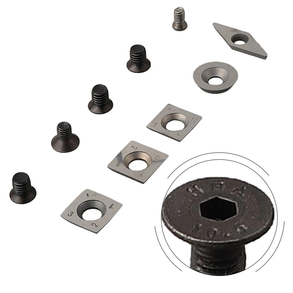 Set of 10 Inserts Blades Lathe Holder Tool for Wood Turning