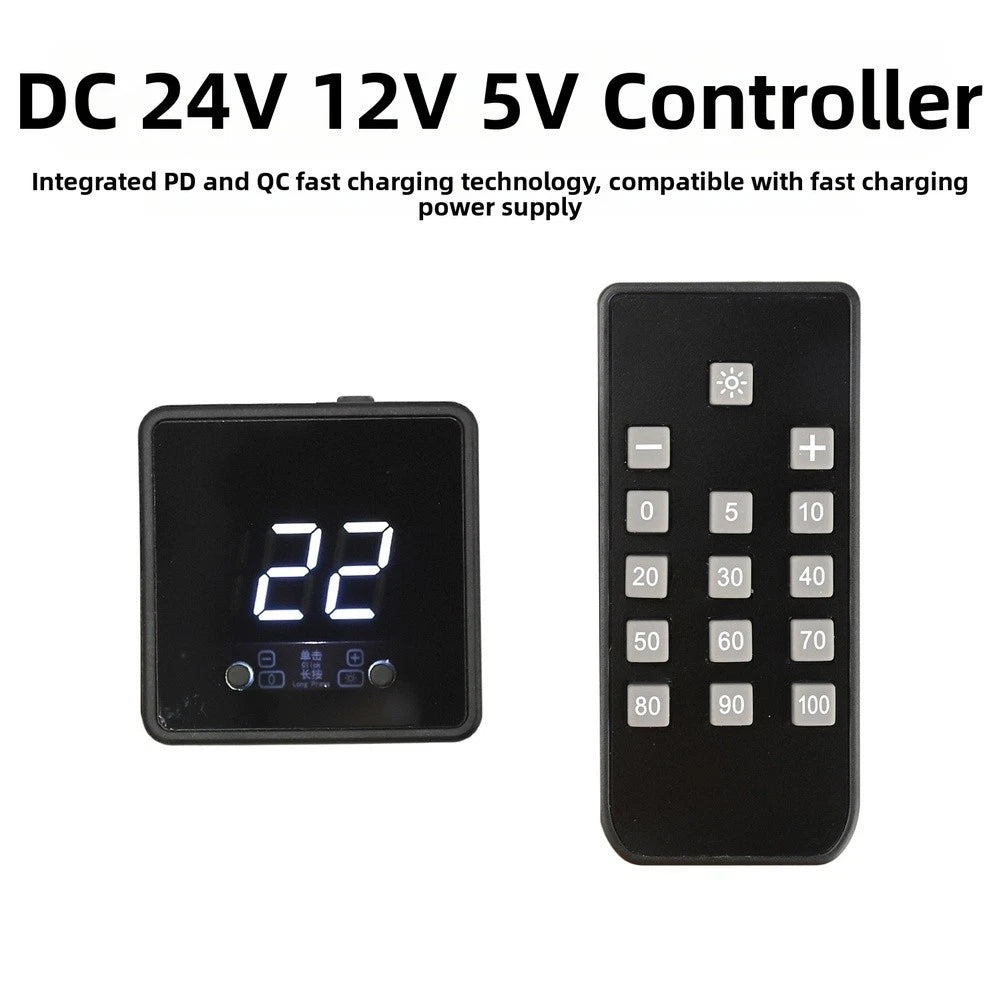 4pin Fan Speed Controller for PWM Fans (5V, 12V, 24V) with Remote Control