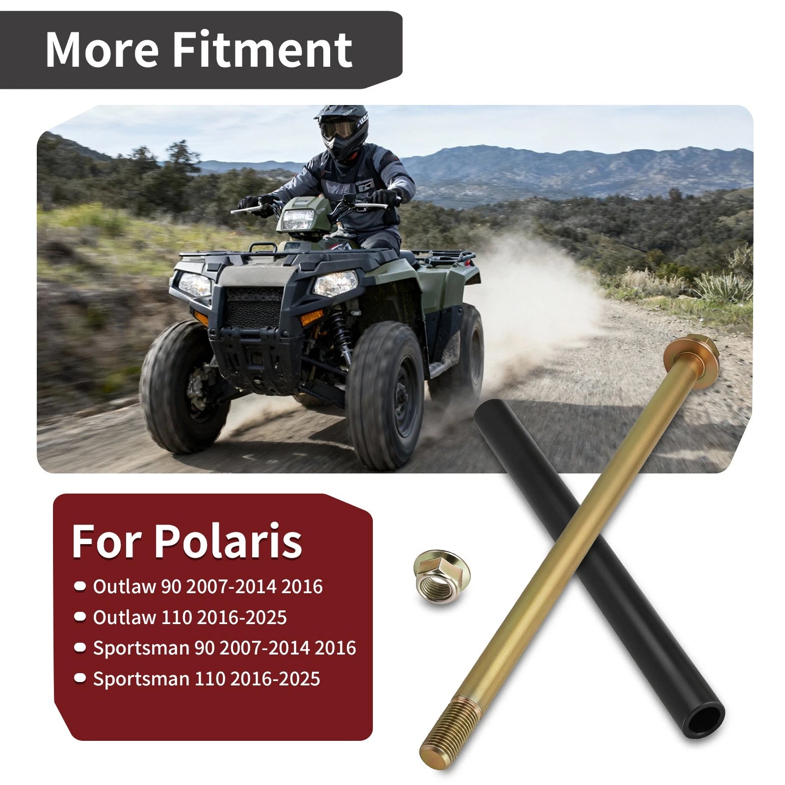Swingarm Spacer Tube with Bolt Nut Kit for Polaris Outlaw 110 (2016–2025)