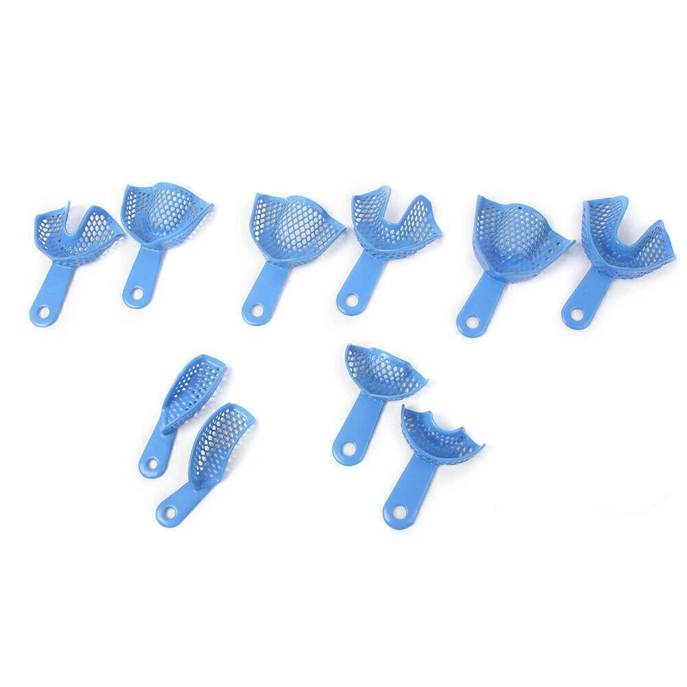 10PCS Autoclavable Plastic-Steel Impression Trays for Dental Use