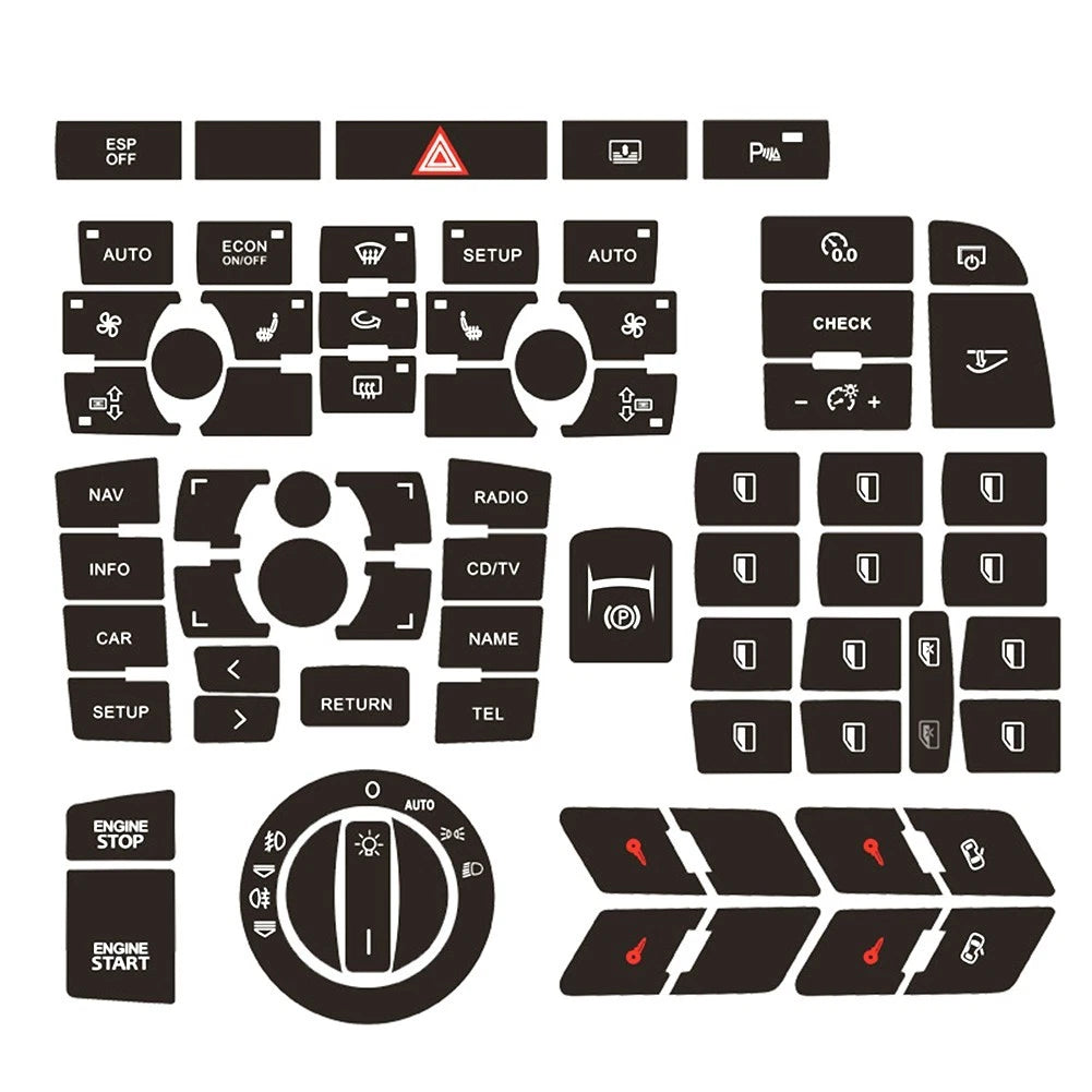 Clima Panel Button Repair Decals Stickers for Audi A6