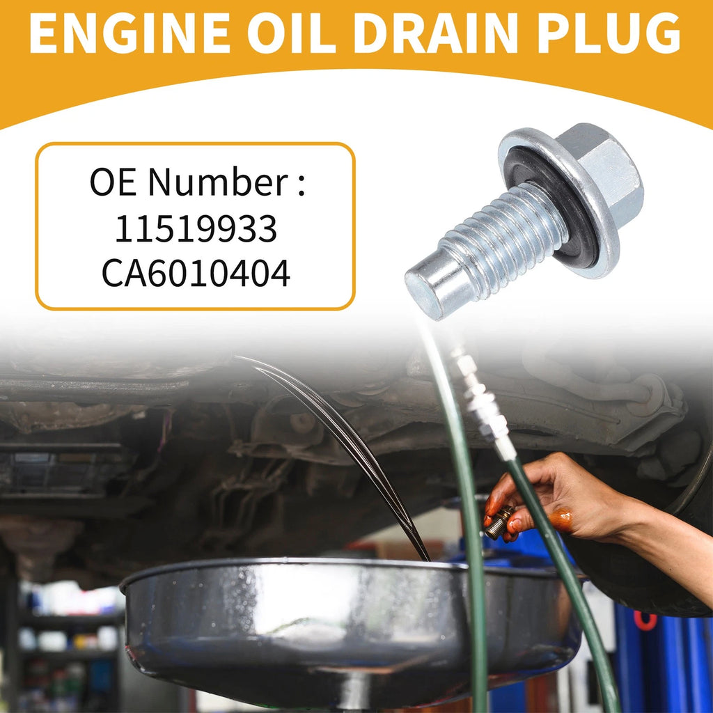 Oil Drain Plug Pan Thread Repair for Buick Metal Silver Tone (1 Pc) (2017–2020)