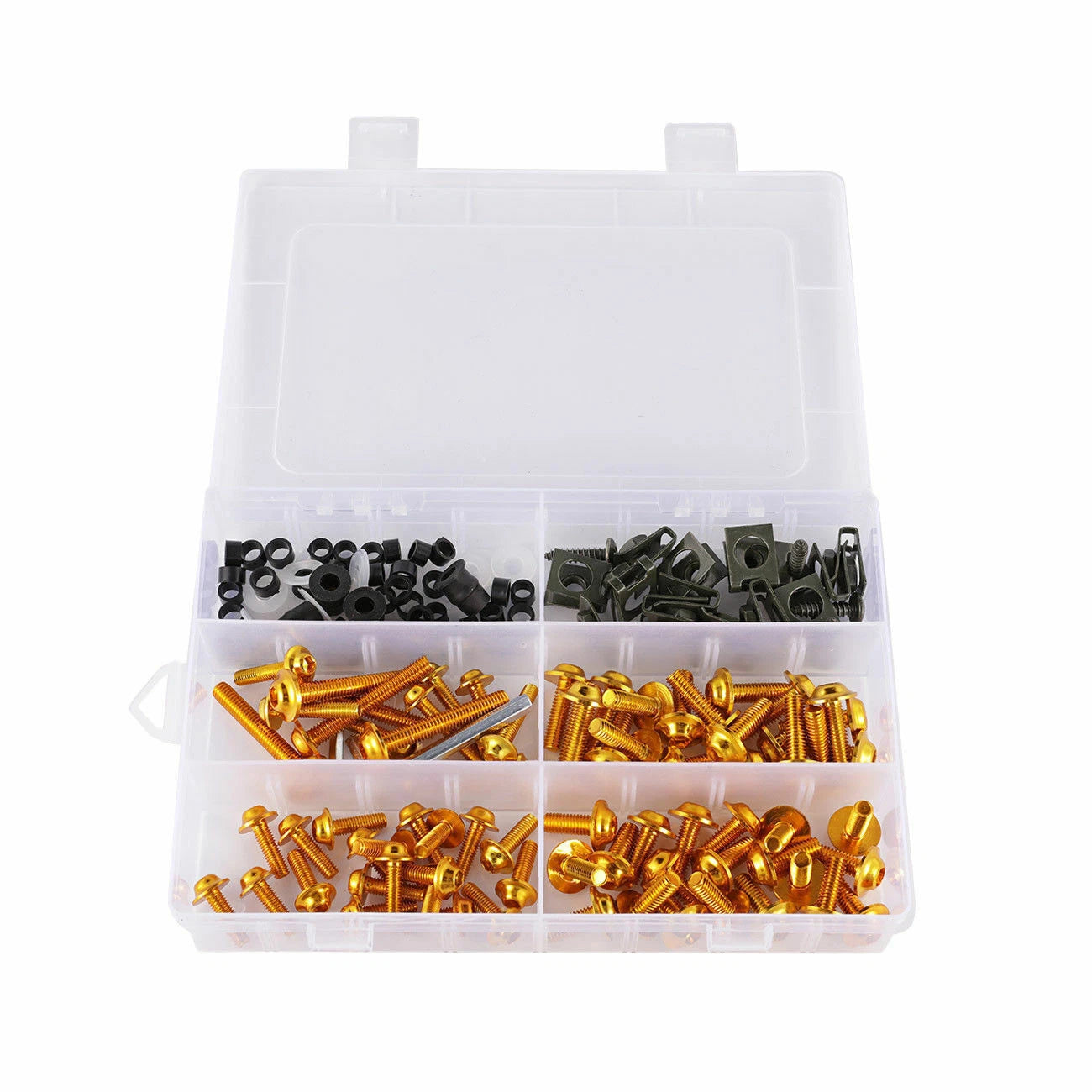 177PCS Fastener Kit for Sportbikes (M5/M6) - Gold Bolts