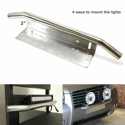 Universal 23" Bull Bar Front Bumper License Plate Mount Bracket Holder