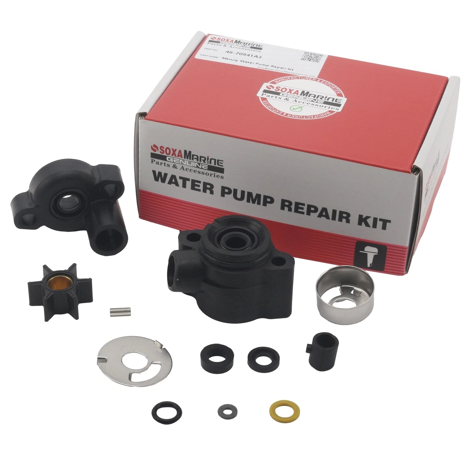 Water Pump Rebuild Service Kit for Mercury Mariner Outboard (70941A3)