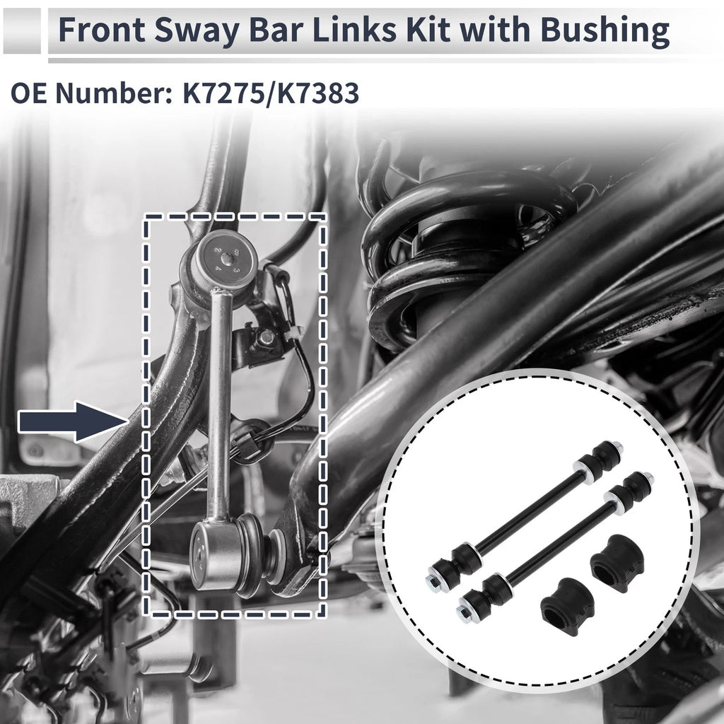 Front Stabilizer Bar Links with 2 Bushing for Dodge Ram 1500 (2002–2018)