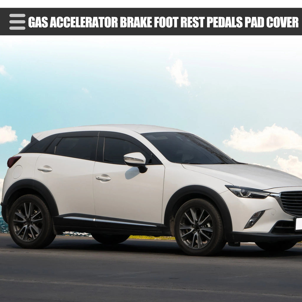 Gas Accelerator Brake Foot Rest Pedal Covers Set for Mazda CX-3 (2016–2019)