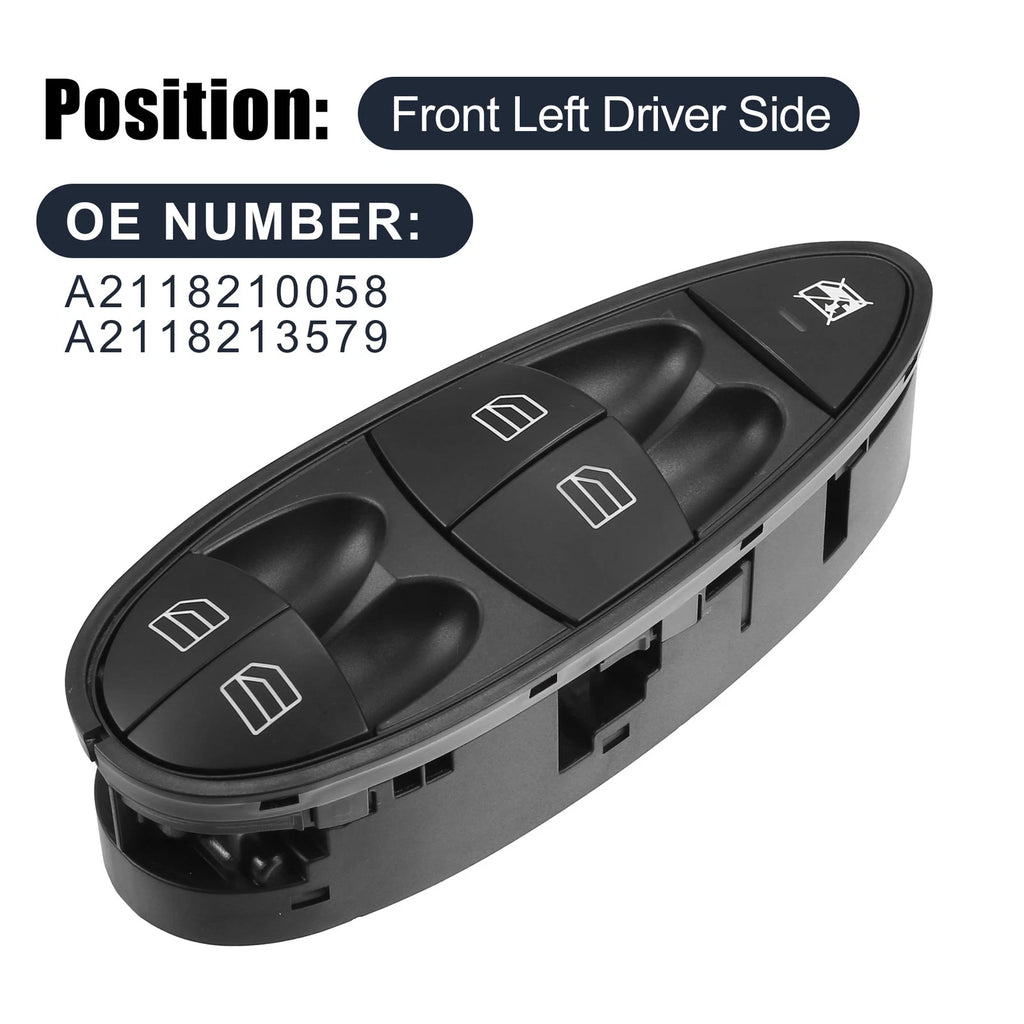 Power Window Master Switch Front Left Driver Side for Mercedes-Benz A-Class (2010–2018)