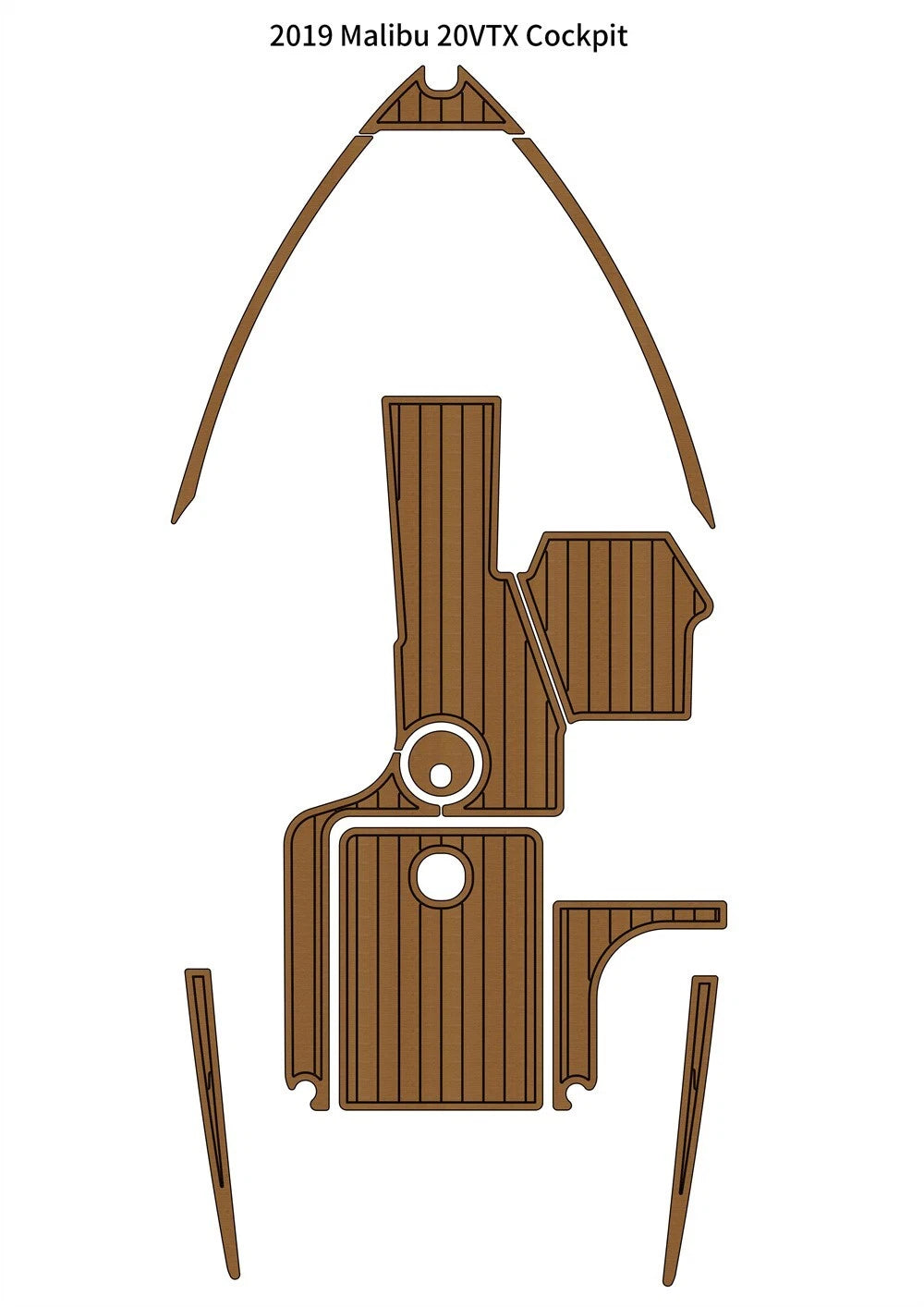 EVA Foam Faux Teak Deck Floor Mat for Malibu 20 VTX (2019)
