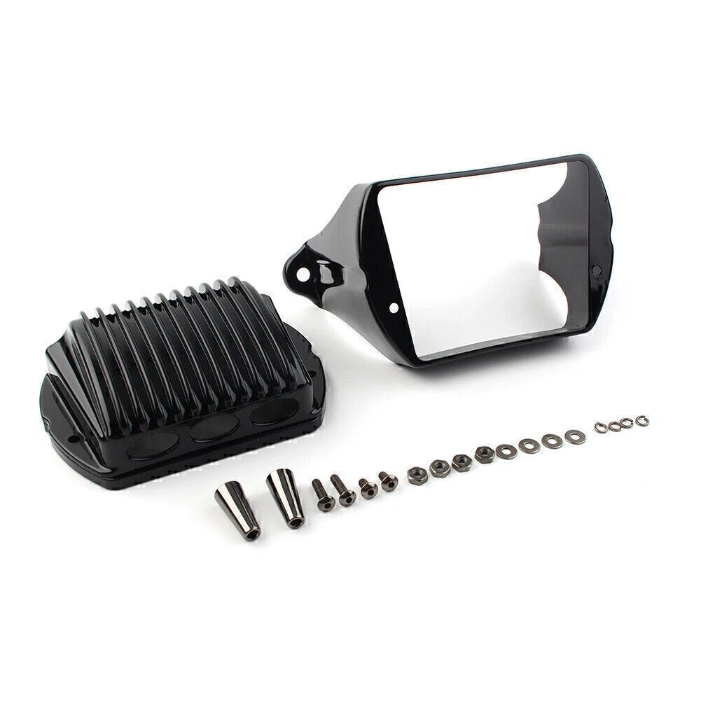 Black Front Voltage Regulator Cover Accent for Harley Bagger (1997–2011)