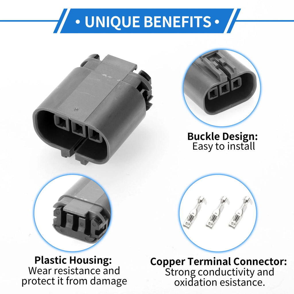 3 Pin Wiring Harness Connector Plug for Excavator (1 Set)