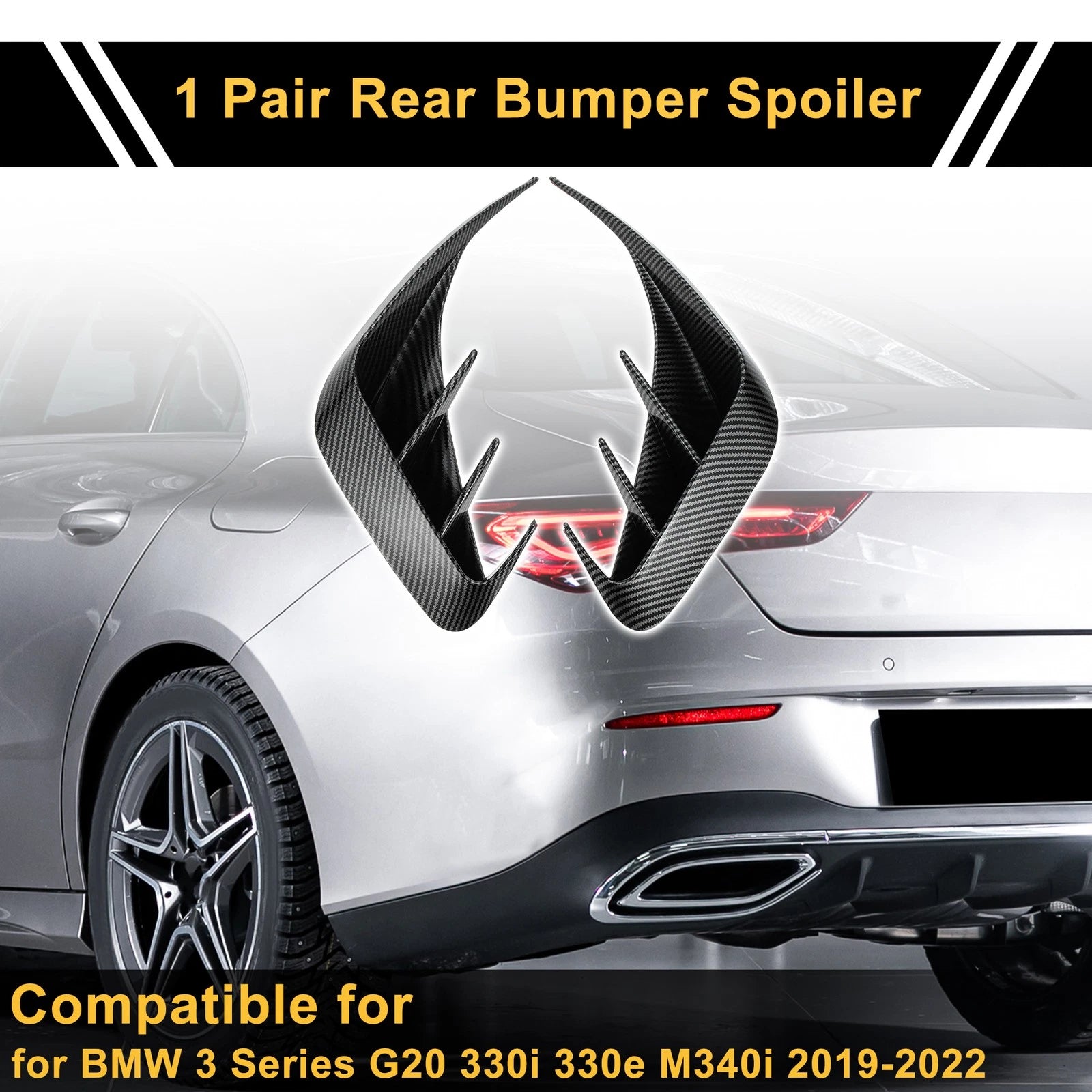Rear Bumper Spoiler Pair Replacement for BMW 3 Series G20 (2019–2022)