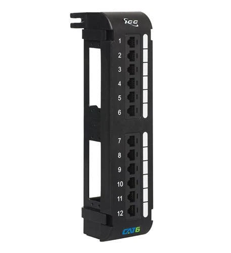 12-Port Cat 6 Patch Panel for Icc ICMPP1260V (Vert)