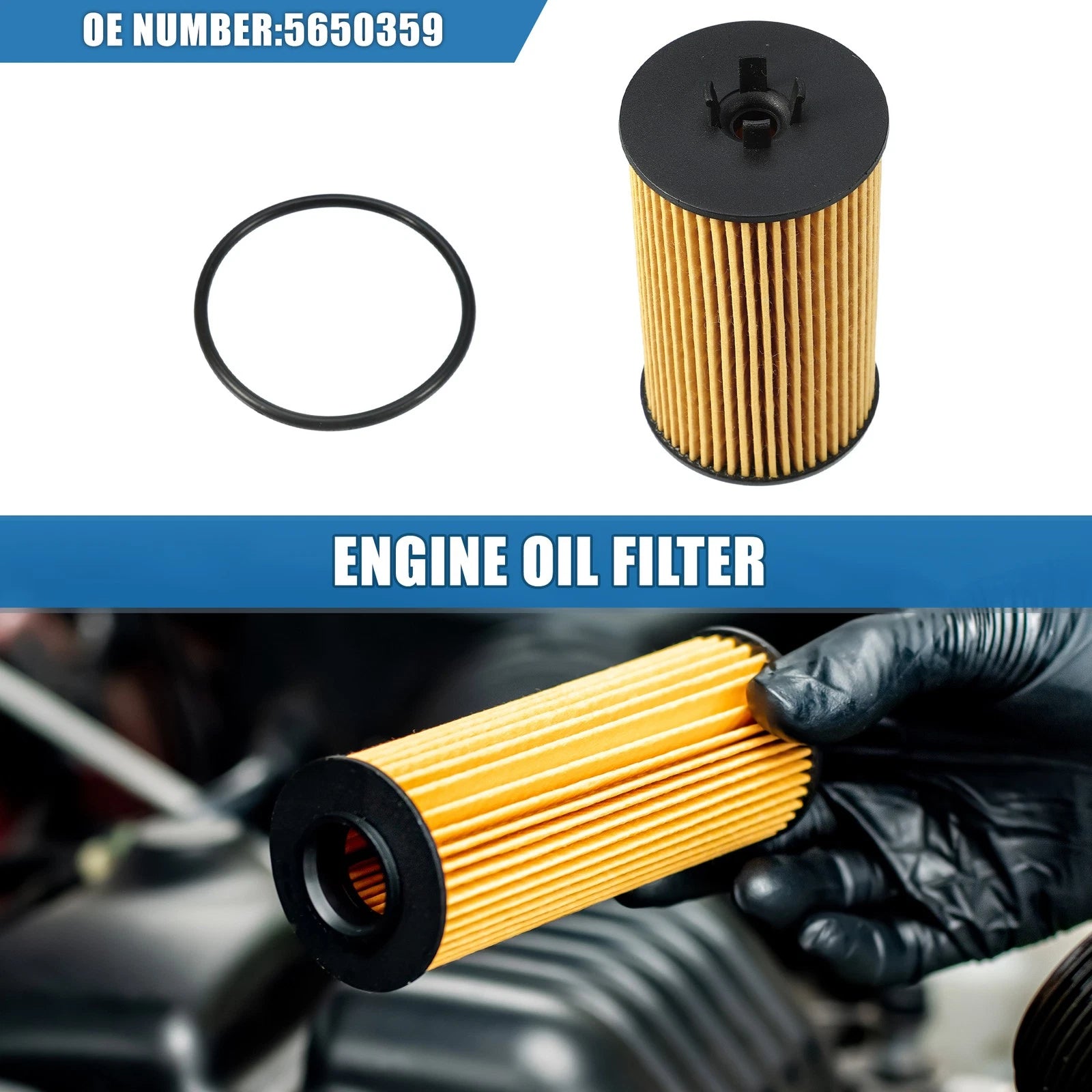 Engine Oil Filter with O Ring for Chevrolet Aveo 1.6L (2004–2011)