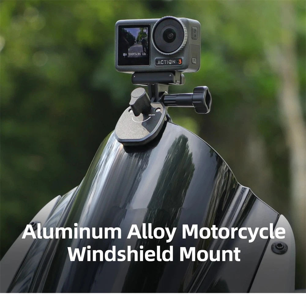 Camera Mount Clamp for GoPro, Insta360, DJI Motorcycle Windshield