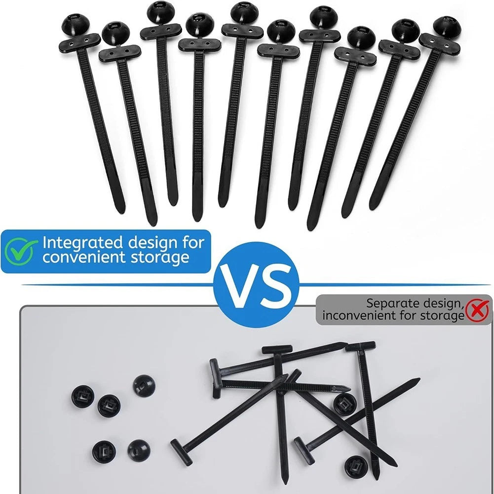 Nylon Cable Tie Buckle for Zip Ties (Heavy Duty, Self Locking, Black)