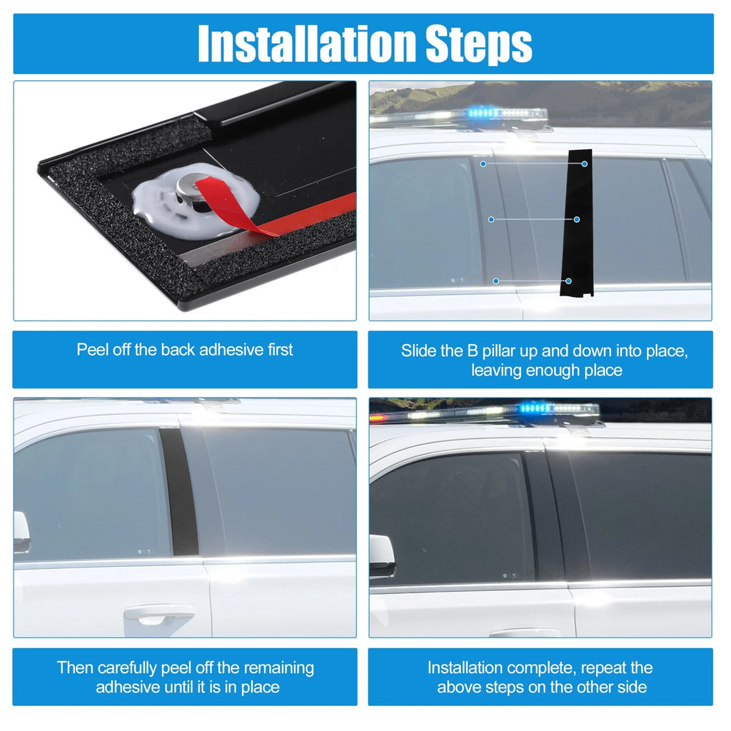 Pair Door B Pillar Trim Panel for Cadillac Chevy