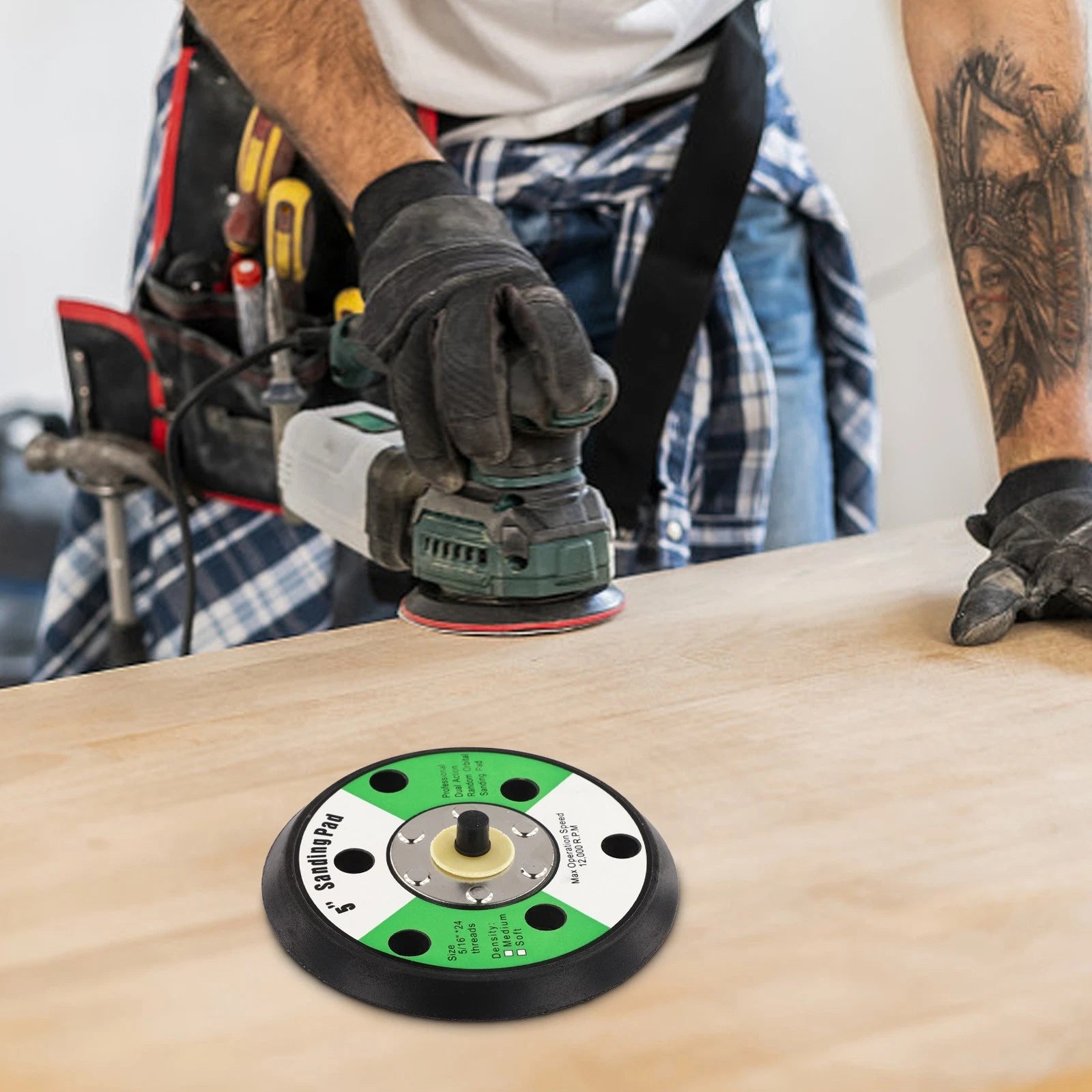 6-Hole Sander Backing Pad for 5in Sponge Sanding Discs (125mm)