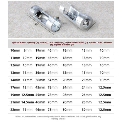 9 Piece Oxygen Sensor Wrench Kit for Fuel Line Service Chrome Vanadium