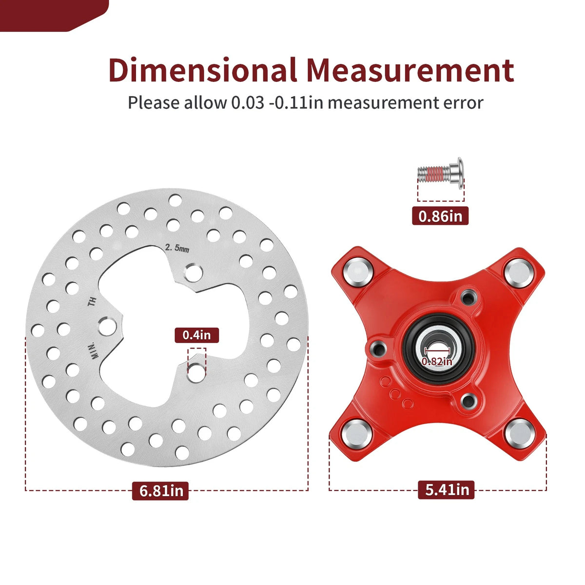 Red Wheel Hub w/ Brake Disc for Honda TRX250X (2009–2014)