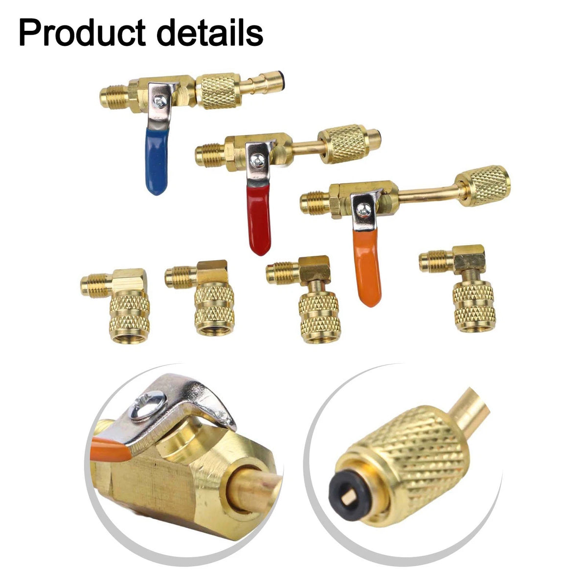 7 Pcs Air Conditioning Compact Ball Valve Set for R134A R410A