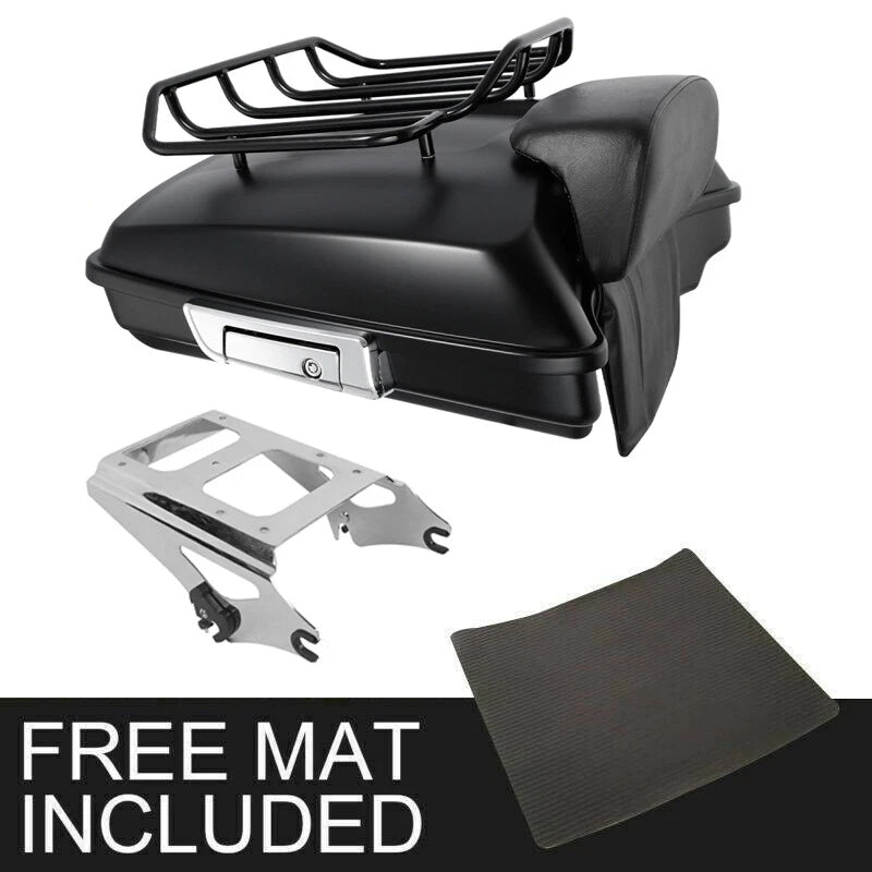 Matte Black Razor Trunk Pad Rail Mount for Harley Touring Road Glide (2009–2013)