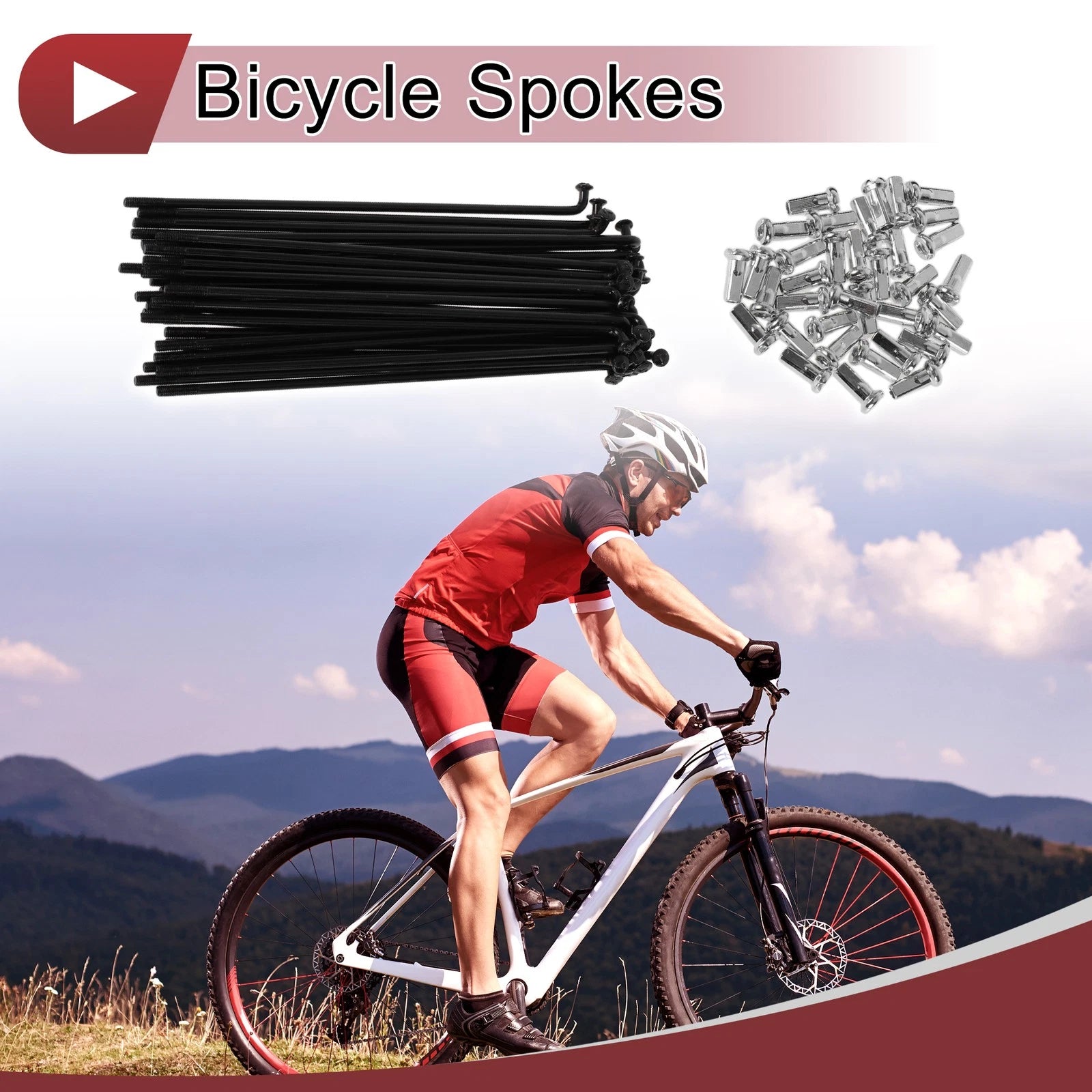 Bicycle Spokes Set 123mm for 12G 45 Steel Wheel Black (Qty 36)