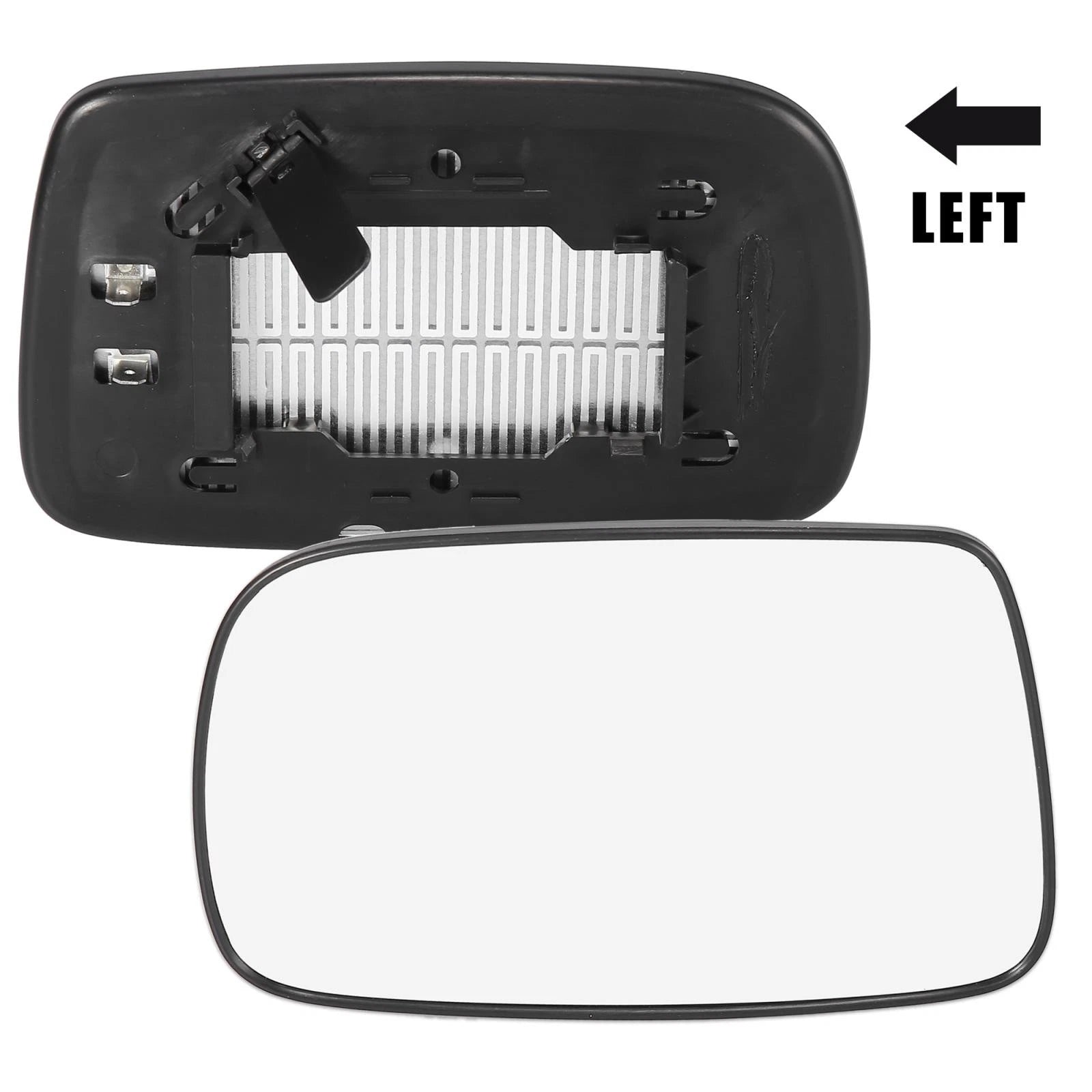 Left Side Heated Mirror Glass Replacement with Backing Plate for Toyota Corolla (2007–2013)