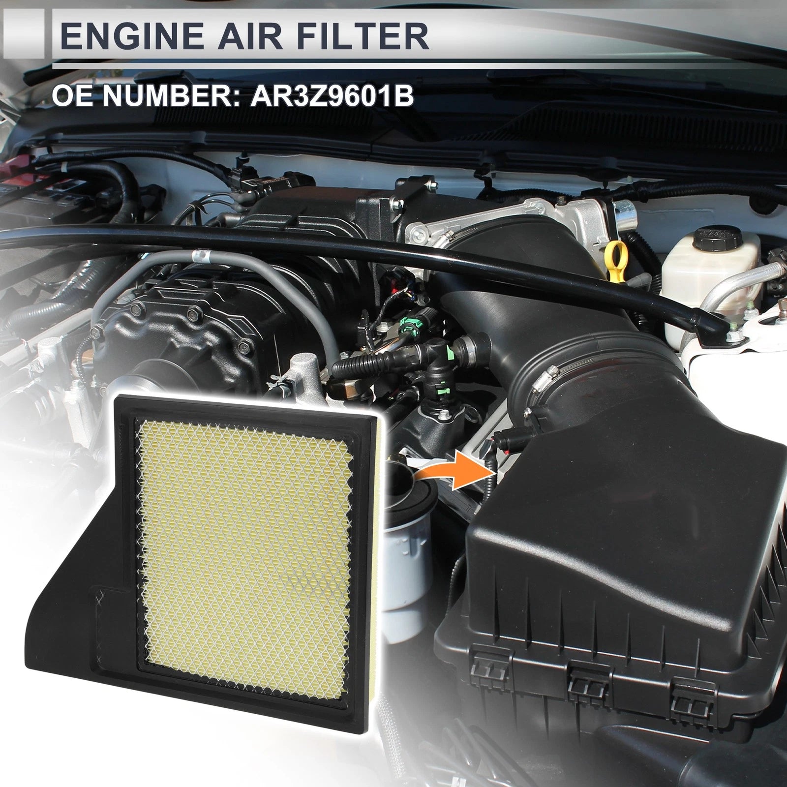 Engine Air Filter Replacement for Ford Mustang Base (2015–2023)