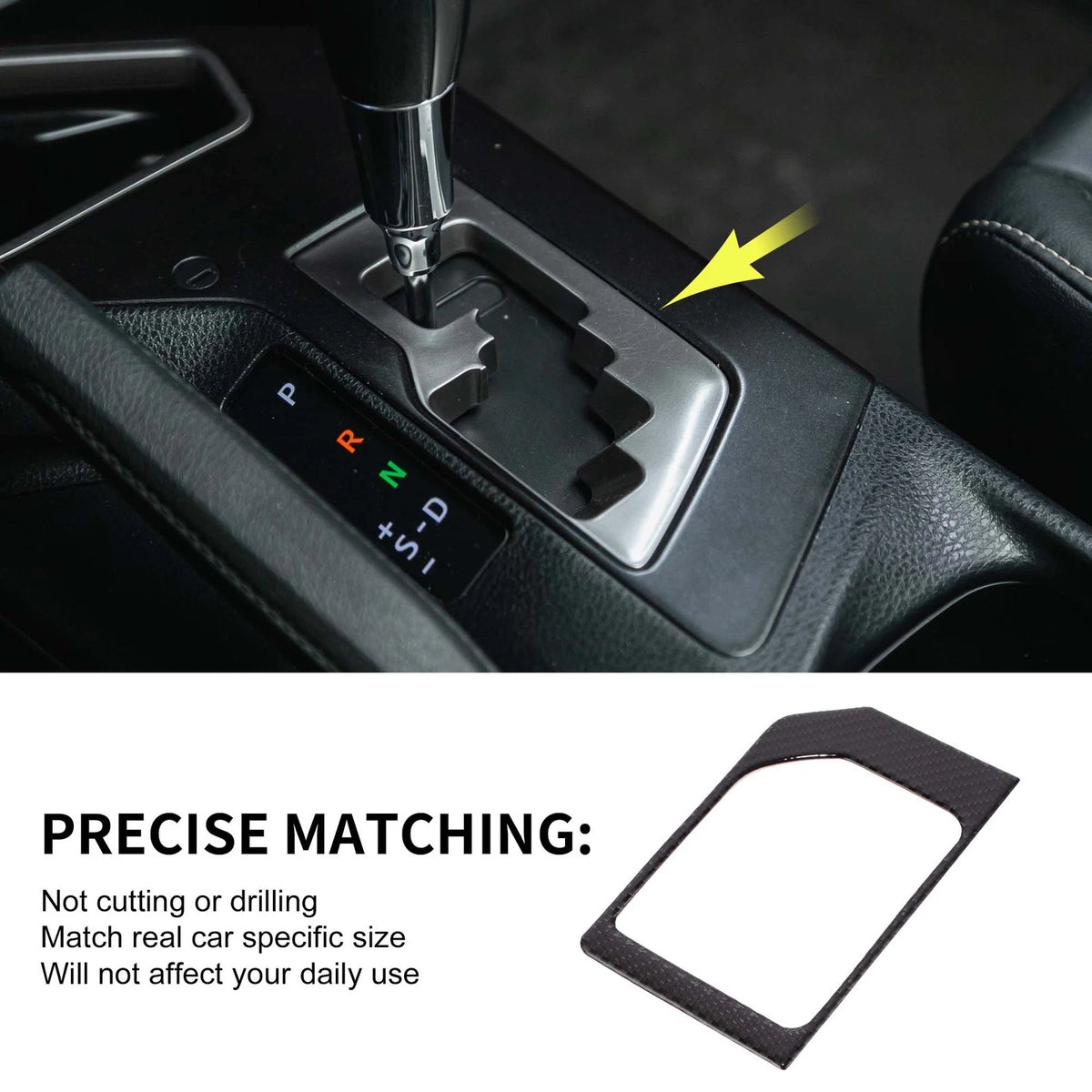 Gear Shift Box Panel Decal for Toyota Tundra (2014–2021) Black Carbon Fiber