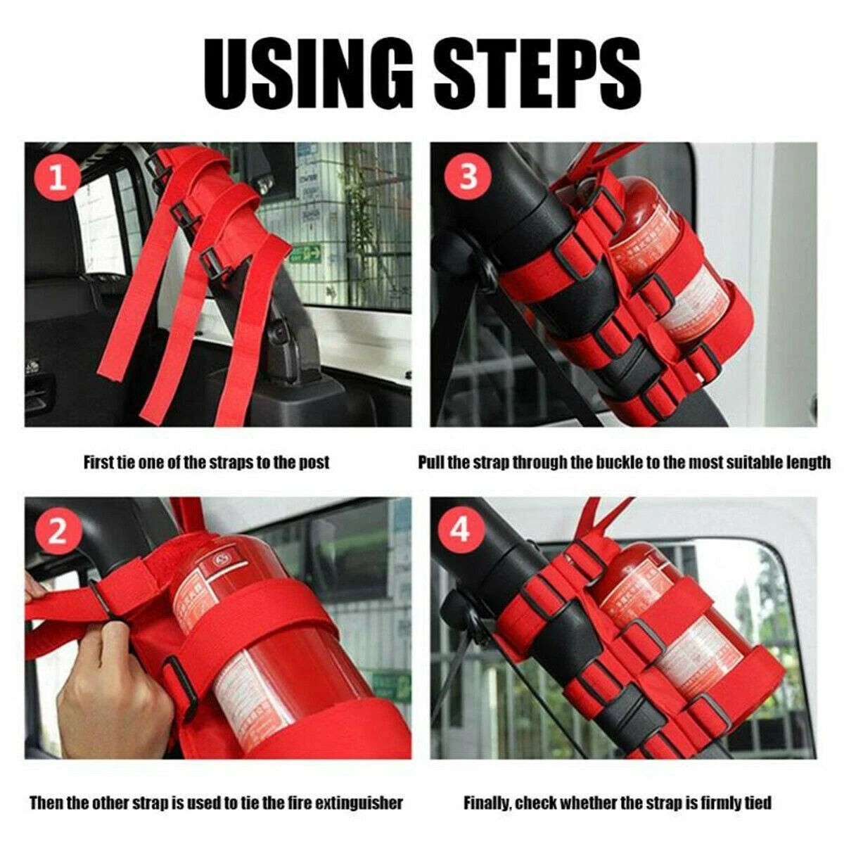 Fire Extinguisher Fixing Belt Strap for Jeep Wrangler (1997–2018)