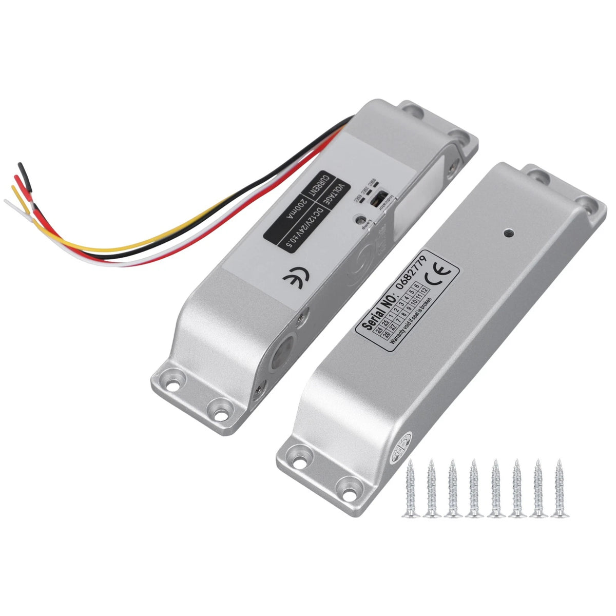 Electric Drop Bolt Lock for Wooden Door (Aluminium Alloy, Silver)