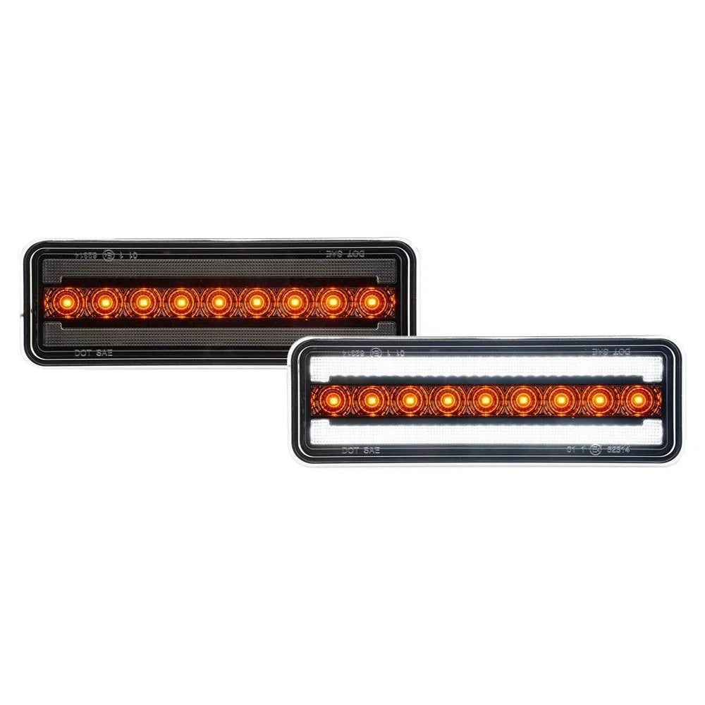 2X Switchback LED Clear Front Parking Signal Lights for Ford F100 F150 F250 F350