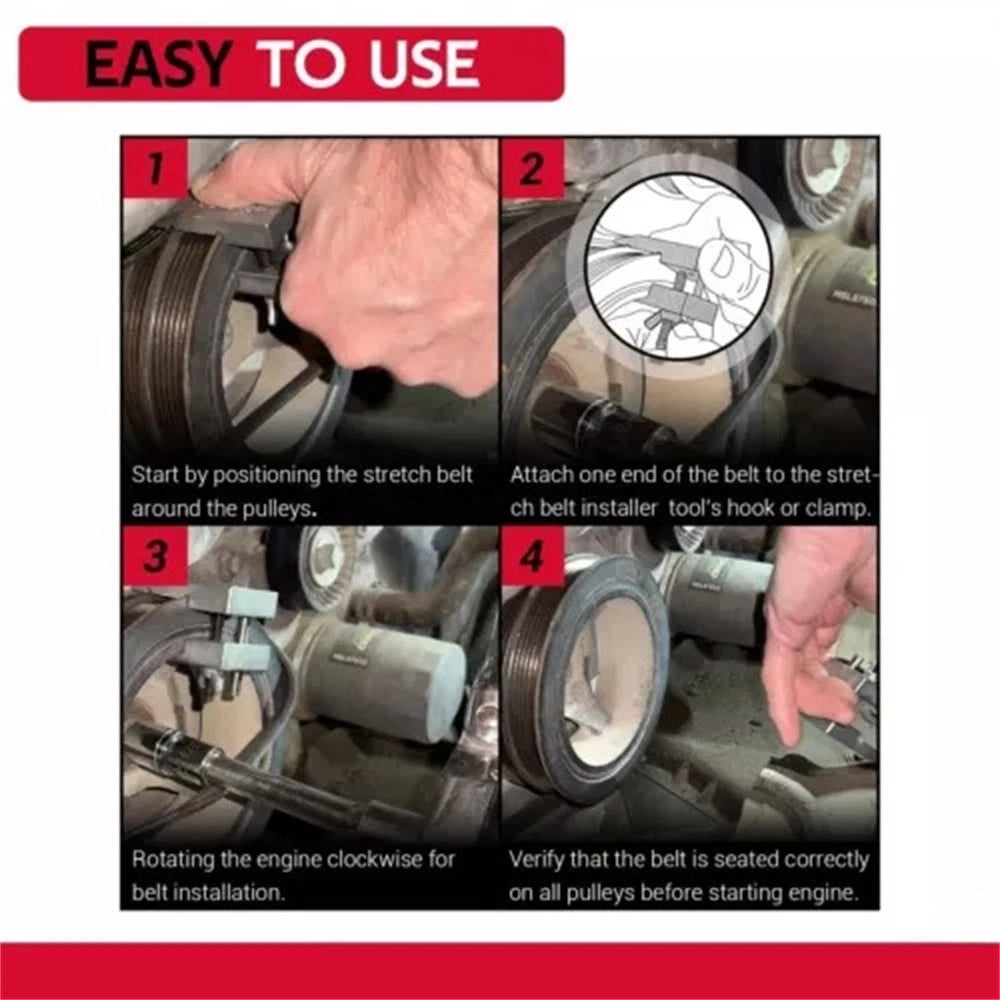 Stretch Belt Installer For Ford 3.5L EcoBoost & 3.7L Extra Deep Double Pulleys