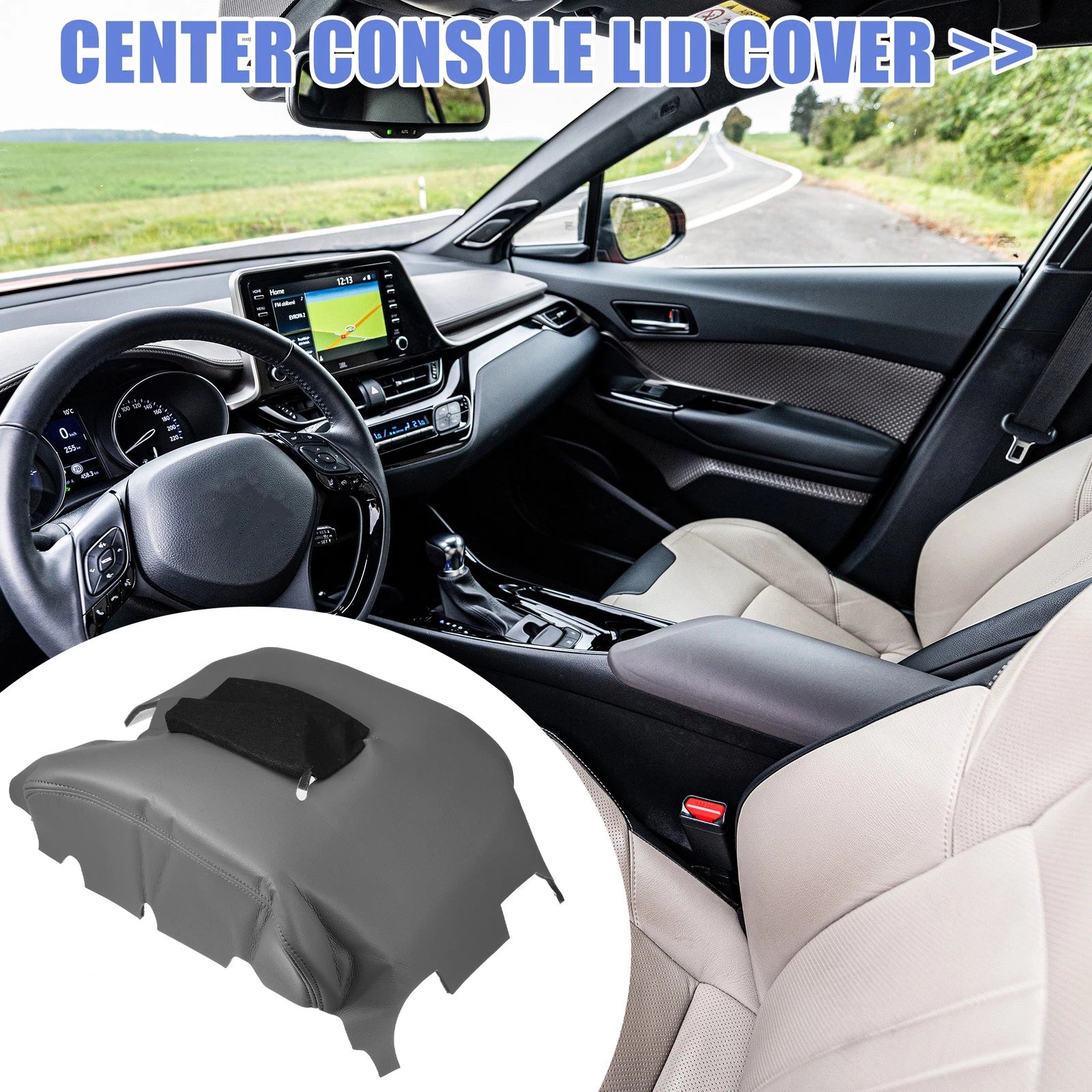 Center Console Armrest Box Cover for Chevy Silverado (2014–2018) Black Gray
